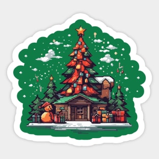 Pixelized warm home christmas Sticker